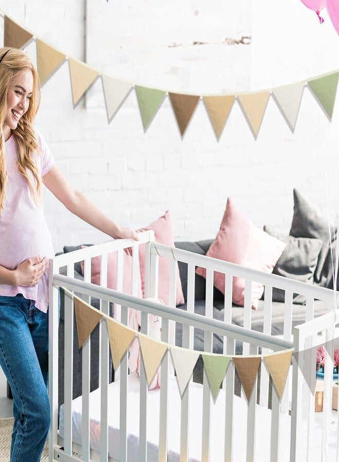 Oudain 2 Pcs Pennant Banner Flags Nursery Garland Triangle Bunting Flags Playroom Wall Decor Banner for Nursery Baby Shower Birthday Boho Wedding Party Event, Each 7.75 ft(Boho Color) - Image 5